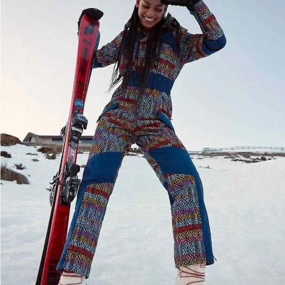 free people movement Pants - $598! Free People Movement All Prepped Jacquard Ski Suit Confetti Combo Small